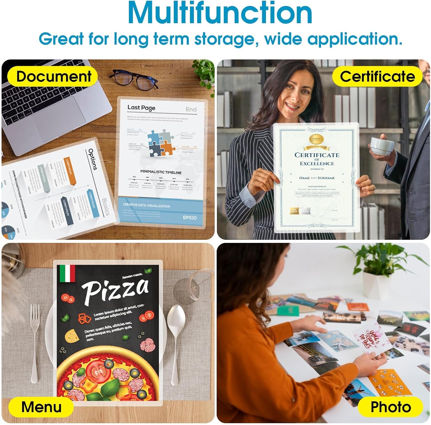 Laminating Sheets 5 Mil, Hold 11 X 17 Inches Sheet, 25 Pack, Clear Thermal Laminate Pouches for Laminator, 11.5 X 17.5 Inches Lamination Sheets for School, Home & Office