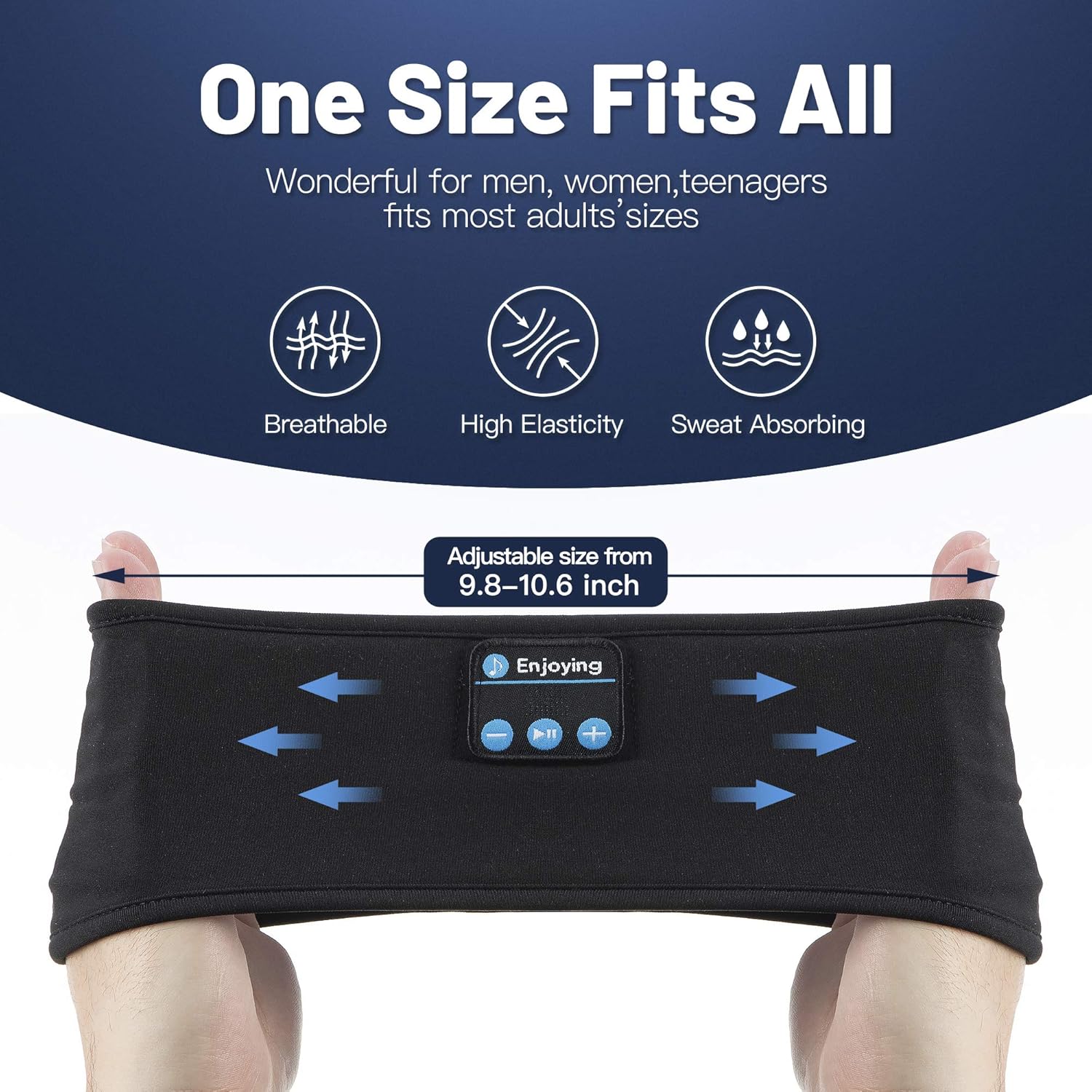 Bluetooth Sports Headband Headphones Ultra-Thin HD Stereo for Workout, Travel, Meditation