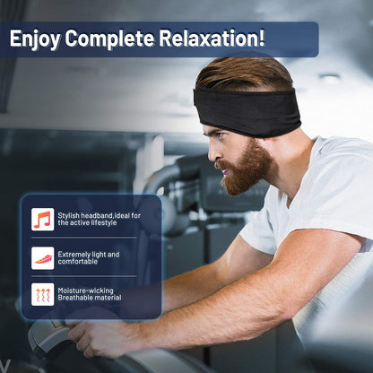 Bluetooth Sports Headband Headphones Ultra-Thin HD Stereo for Workout, Travel, Meditation